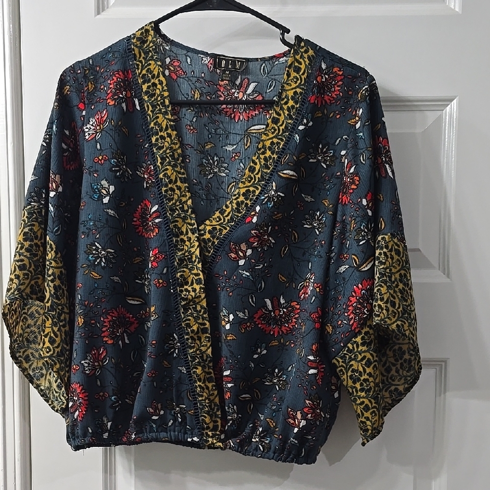 Floral Wrap Top - Multicolor
